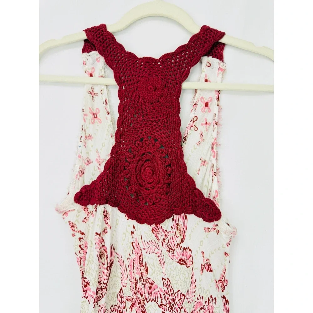 NEW Poupette St Barth Katie Floral Maxi Dress White Crochet Long Ruffled Tiered - Picture 10 of 16